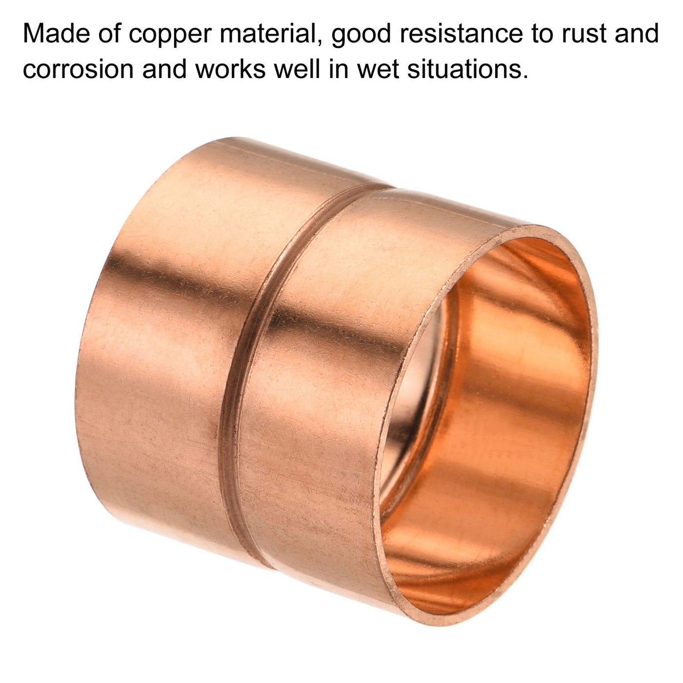 Harfington Copper Pipe Coupling 35mm Straight Connecting Adapter Joint for Plumbing