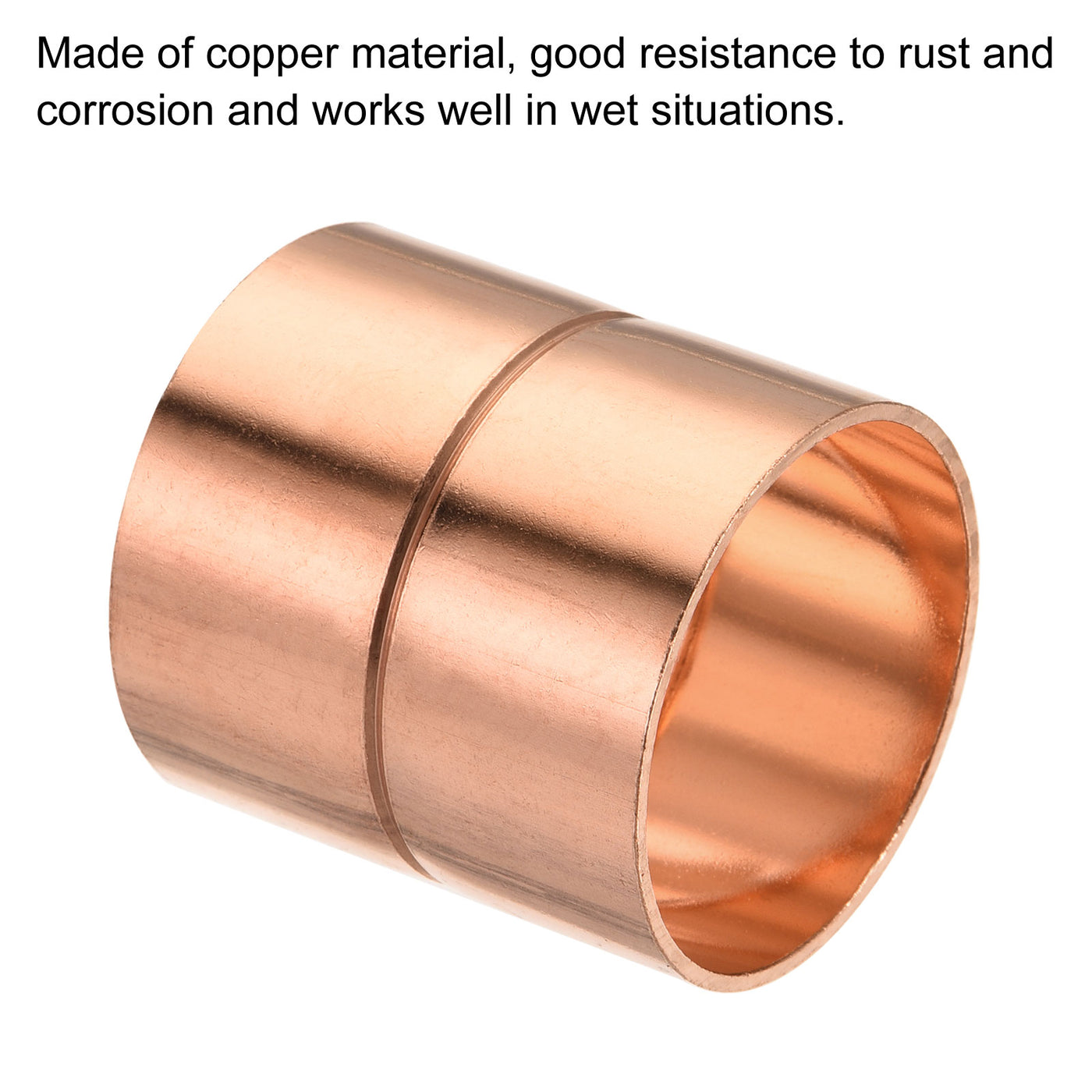 Harfington Copper Pipe Coupling 38mm Straight Connecting Adapter Joint for Plumbing