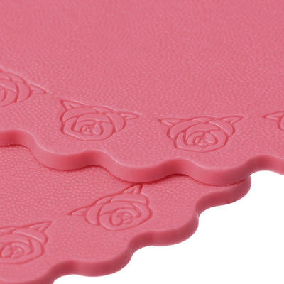 Harfington Uxcell 105mm(4.13") Round Coasters Soft PVC Cup Mat Pad for Tableware Pink 4pcs