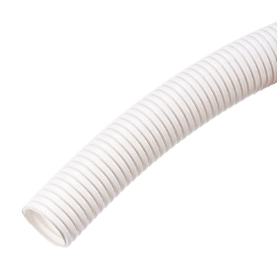 Harfington Wire Loom Tubing Corrugated Pipe Conduit, 10ft Length 29x34.5mm White for Wire Cable
