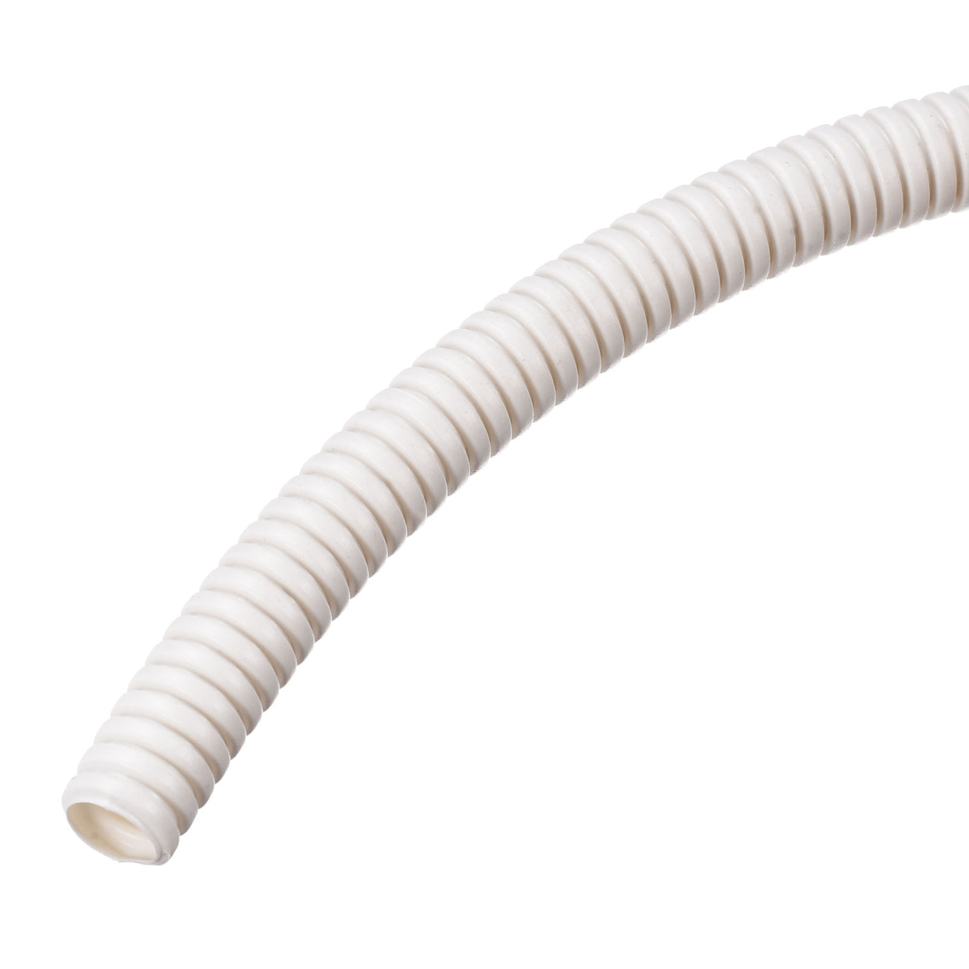 Harfington Wire Loom Tubing Corrugated Pipe Conduit, 10ft Length 10x13mm White for Wire Cable