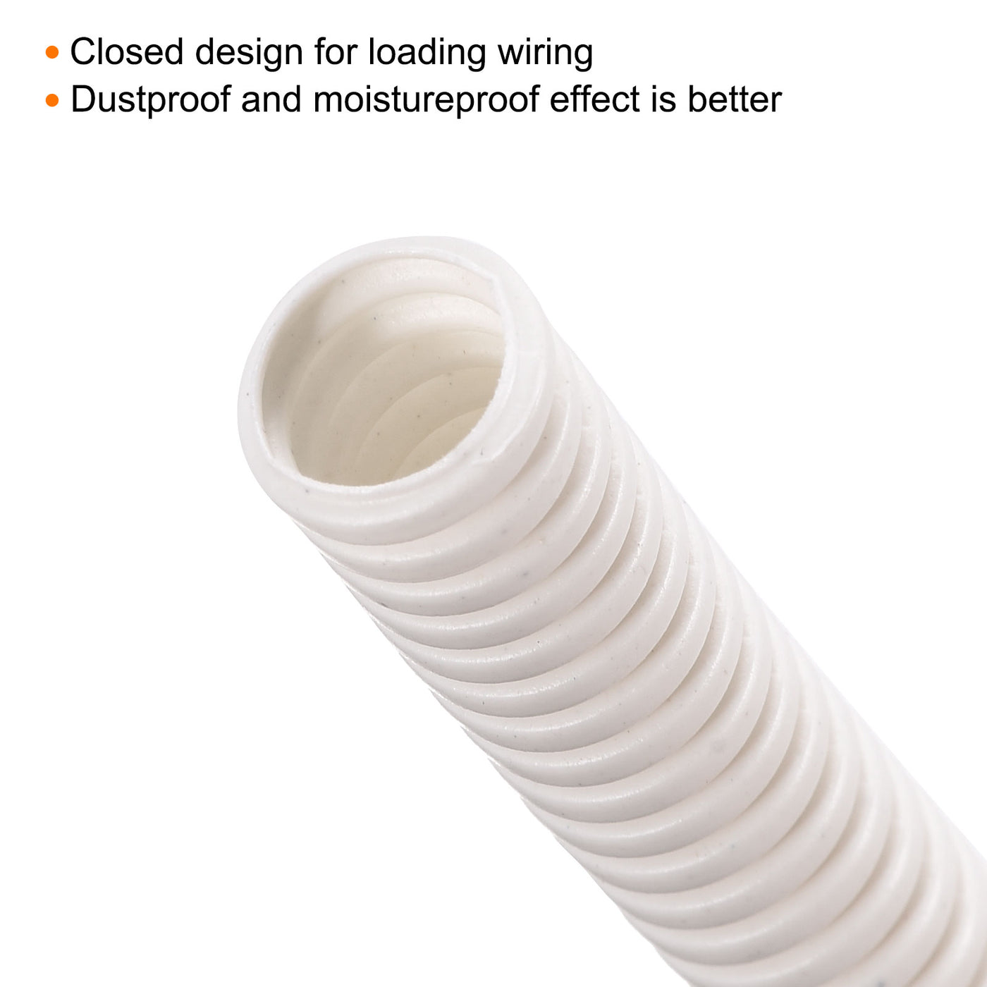 Harfington Wire Loom Tubing Corrugated Pipe Conduit, 8M/26ft Length 10x13mm White for Wire Cable