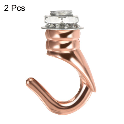 Harfington Alloy Ceiling Hook Fixtures Accessories 25mmx33mm for Chandelier Ceiling Pendant Light Plate, Rose Gold Pack of 2