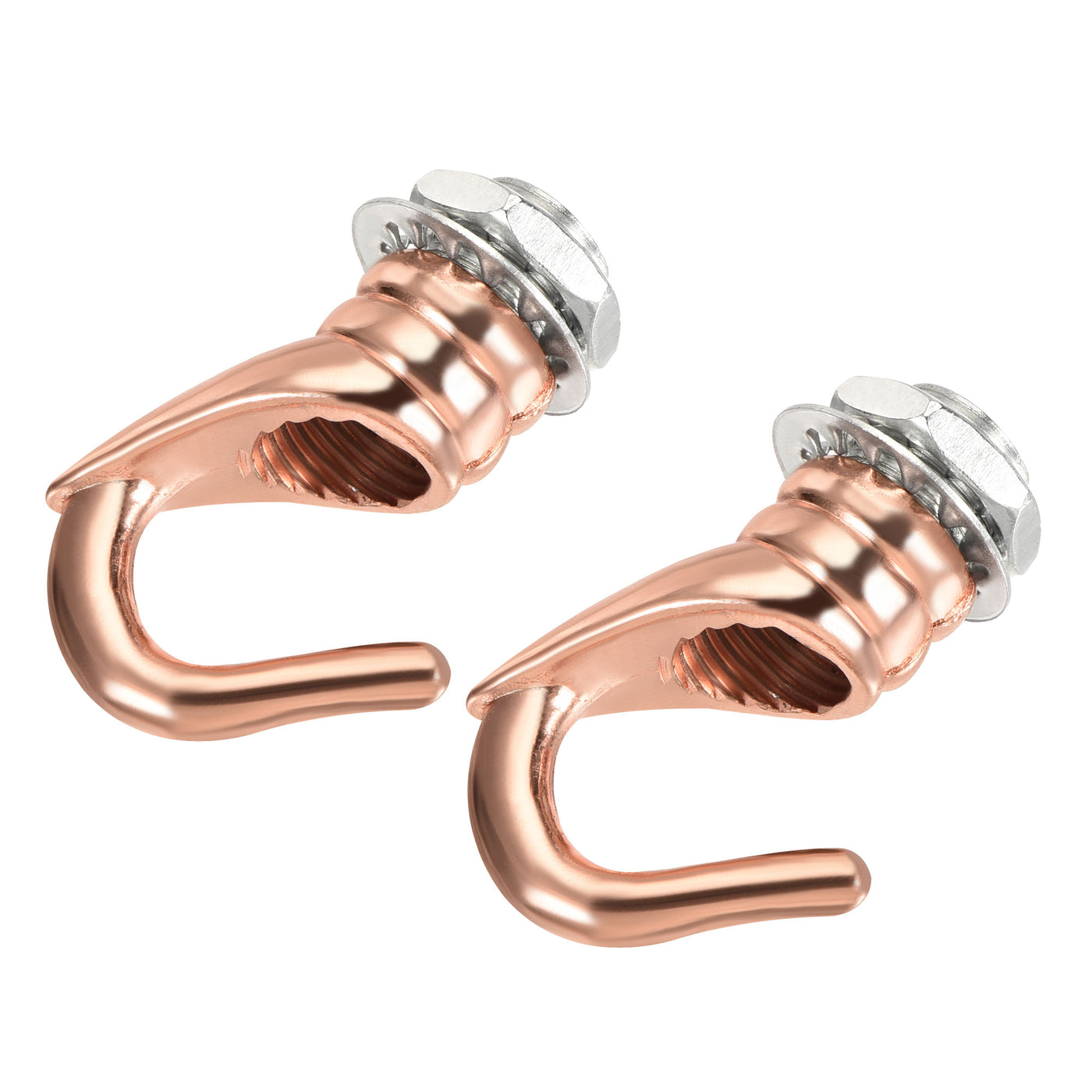 Harfington Alloy Ceiling Hook Fixtures Accessories 25mmx33mm for Chandelier Ceiling Pendant Light Plate, Rose Gold Pack of 2