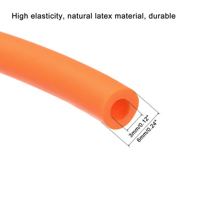 Harfington Natural Latex Rubber Tubing 3mm ID 6mm OD 8ft Orange Highly Elastic