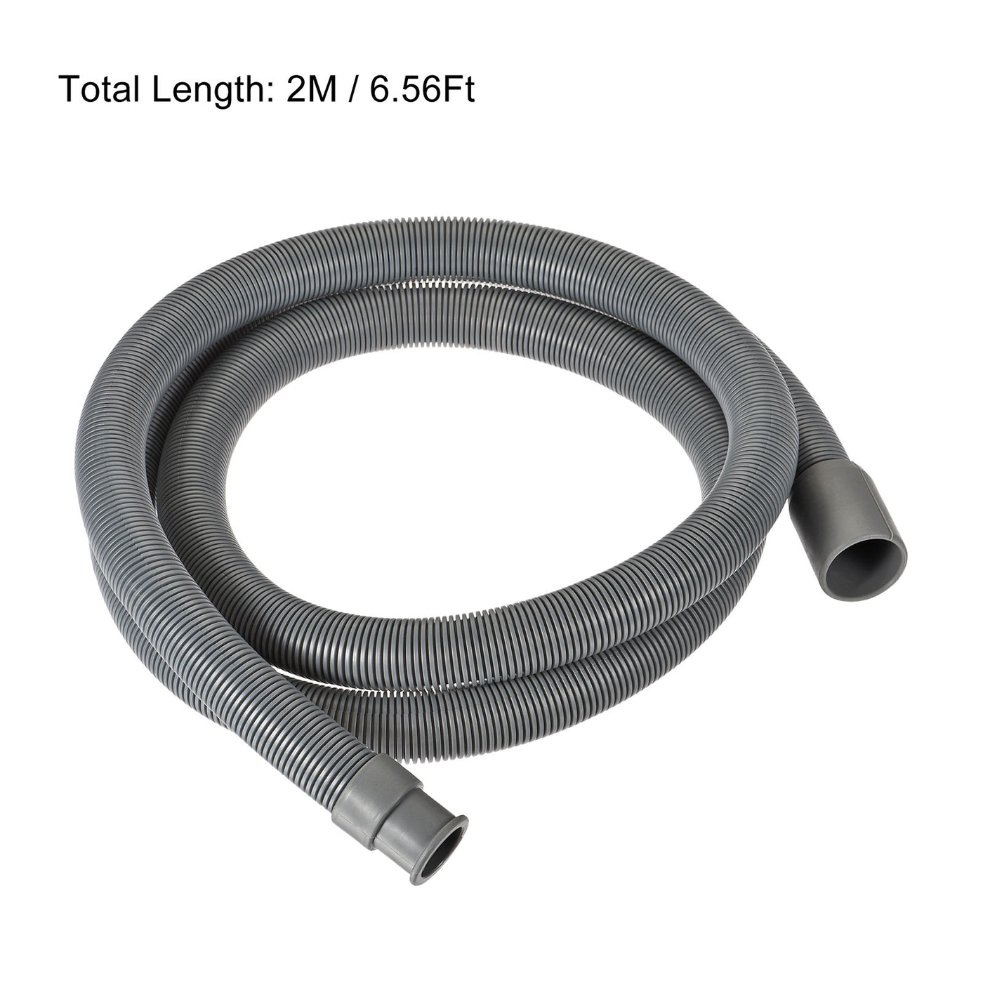Harfington Washing Machine Drain Hose, 28mm Inner Dia 2M Length Flexible Pipe Extension Gray
