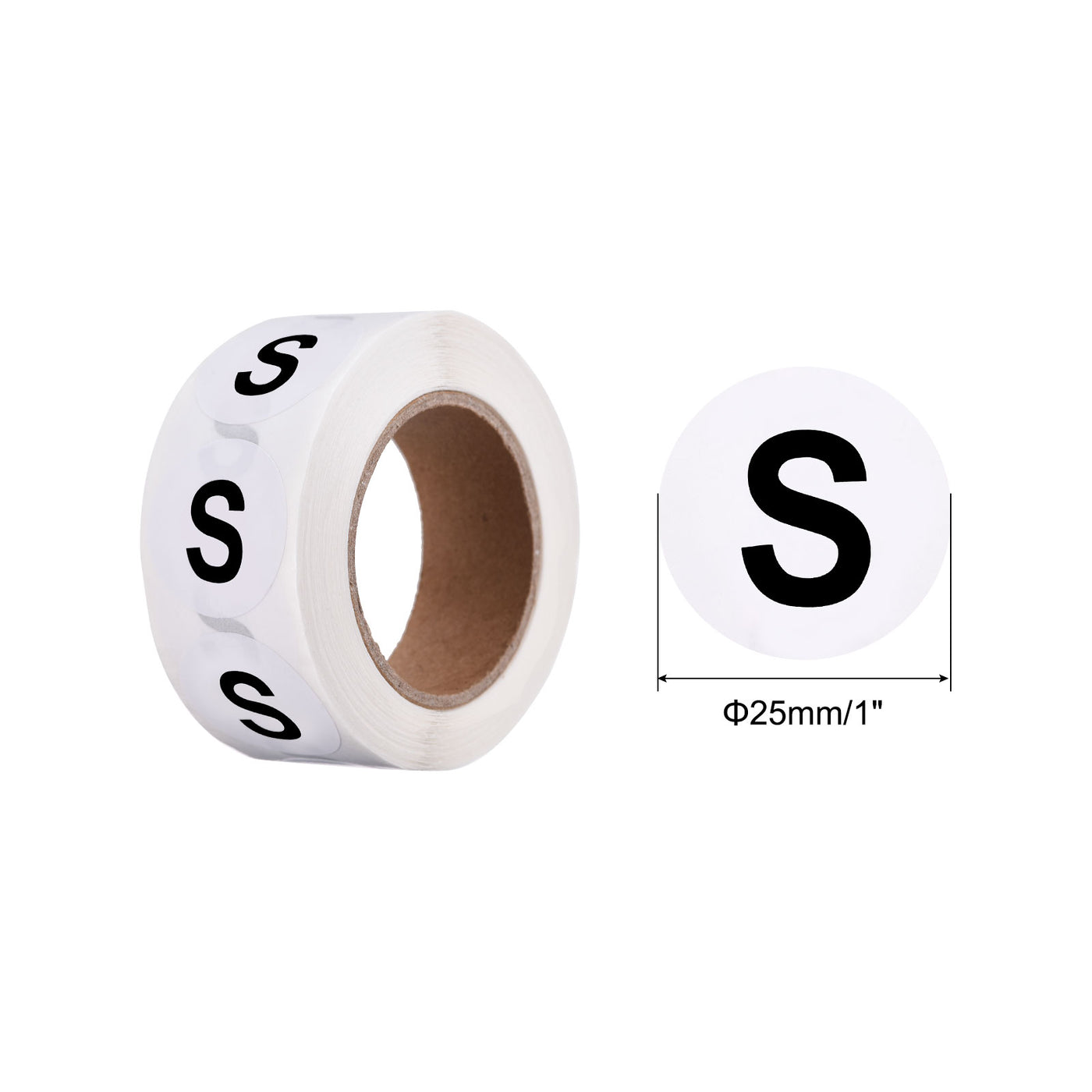 Harfington Clothing S Small Size Sticker Label Coding Label 25mm/1inch Dia 1 Roll 500 Round Adhesive Labels for Clothes Apparel