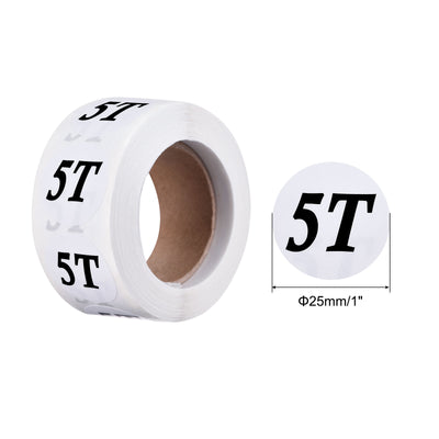 Harfington Clothing 5T Size Sticker Label Coding Label 25mm/1inch Dia 2 Roll 1000 Round Labels for Retail Clothes Apparel