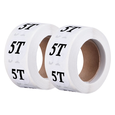 Harfington Clothing 5T Size Sticker Label Coding Label 25mm/1inch Dia 2 Roll 1000 Round Labels for Retail Clothes Apparel