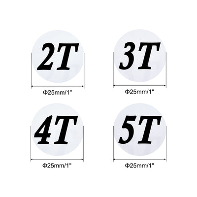 Harfington Clothing 2T/3T/4T/5T Size Sticker Label Coding Label 25mm/1inch Dia 4 Roll 2000 Round Labels for Retail Clothes Apparel