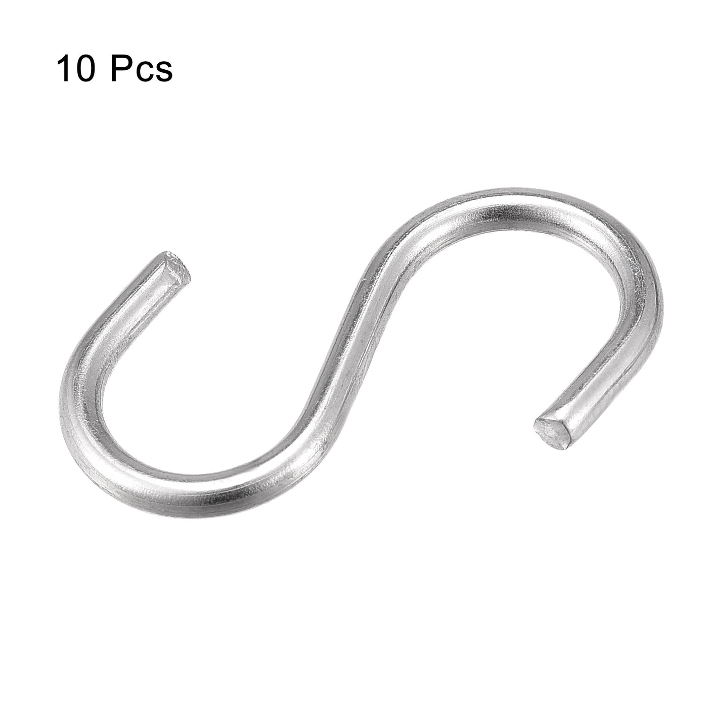 uxcell Uxcell S Hooks 1.57" Long Stainless Steel Hanger for Hanging Objects in Kitchen, Garden, Bathroom, Garage 10Pcs