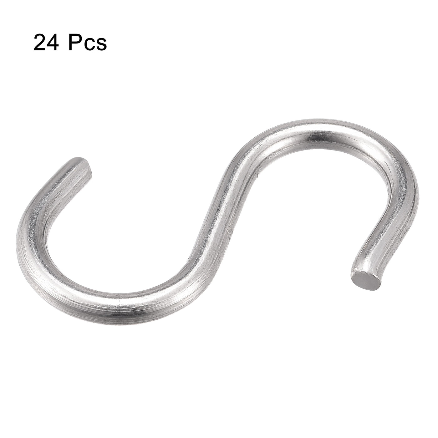 uxcell Uxcell S Hooks 1.97" Long Stainless Steel Hanger for Hanging Objects in Kitchen, Garden, Bathroom, Garage 24Pcs