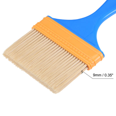 Harfington Uxcell 4" Paint Brush 0.35" Thick Soft Nylon Bristle with PP Handle Paintbrush 5Pcs