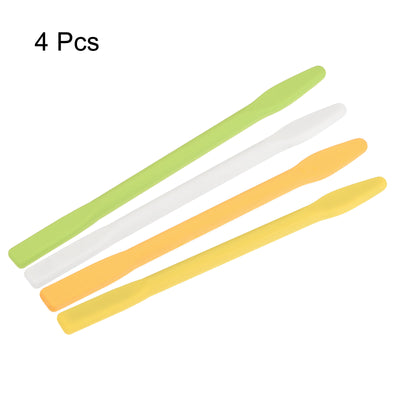 Harfington Silicone Stir Sticks 100mm Length White, Orange, Yellow, Green 4in1 Set