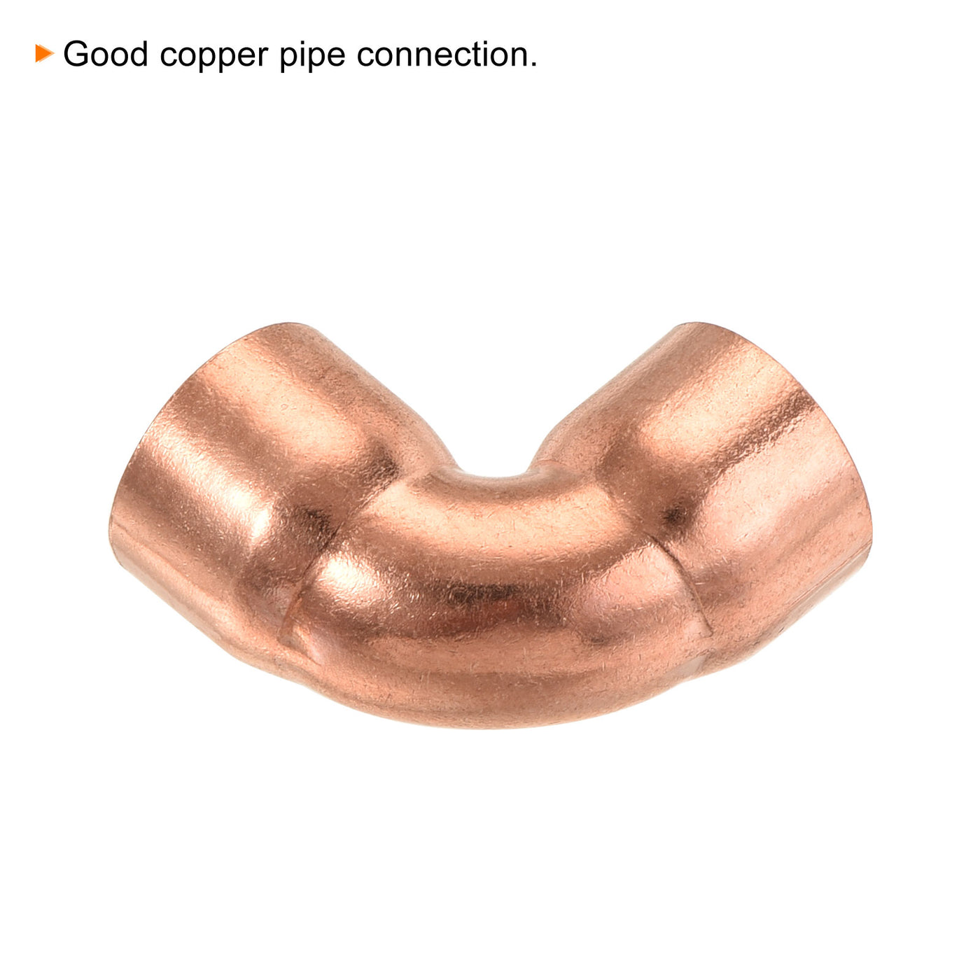 Harfington 90 Degrees Elbow Copper Pipe Fitting Short Turn Welding Connection 1/2 Inch ID for HVAC Air Conditioning Pipe, Pack of 6