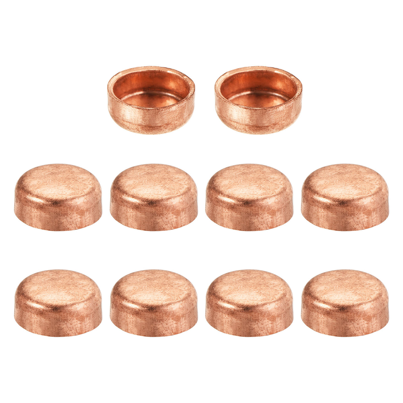 Harfington Copper End Cap Pipe Fitting Sweat Plug Connection 9.52mm(3/8") ID for Water Pipe Plumbing, Pack of 10