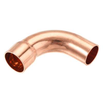 Harfington 90 Degrees Elbow Copper Pipe Fitting Short Turn Brazing Connection 3/4 Inch ID for HVAC Cooling Solar Equipment