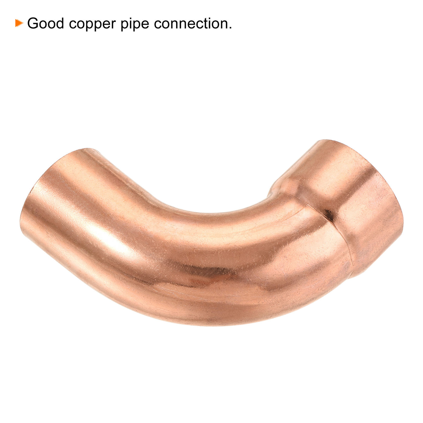 Harfington 90 Degrees Elbow Copper Pipe Fitting Short Turn Brazing Connection 1.12 Inch ID for HVAC Cooling Solar Equipment