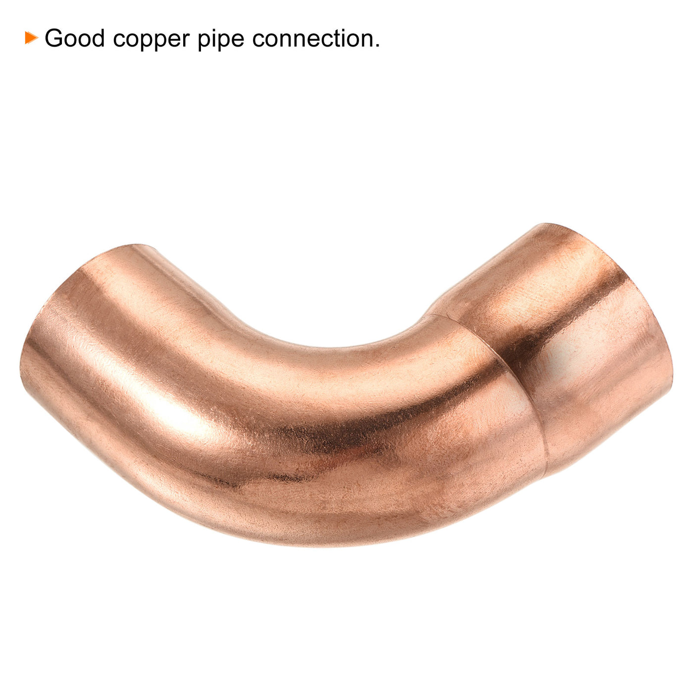 Harfington 90 Degrees Elbow Copper Pipe Fitting Short Turn Brazing Connection 1.37 Inch ID for HVAC Cooling Solar Equipment