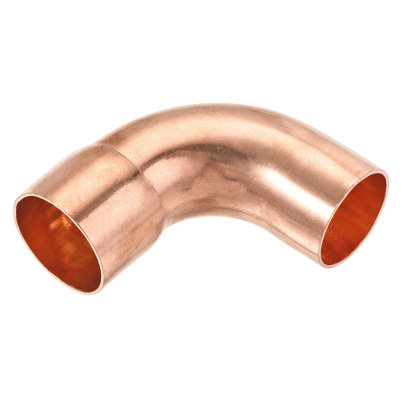 Harfington 90 Degrees Elbow Copper Pipe Fitting Short Turn Brazing Connection 1.37 Inch ID for HVAC Cooling Solar Equipment