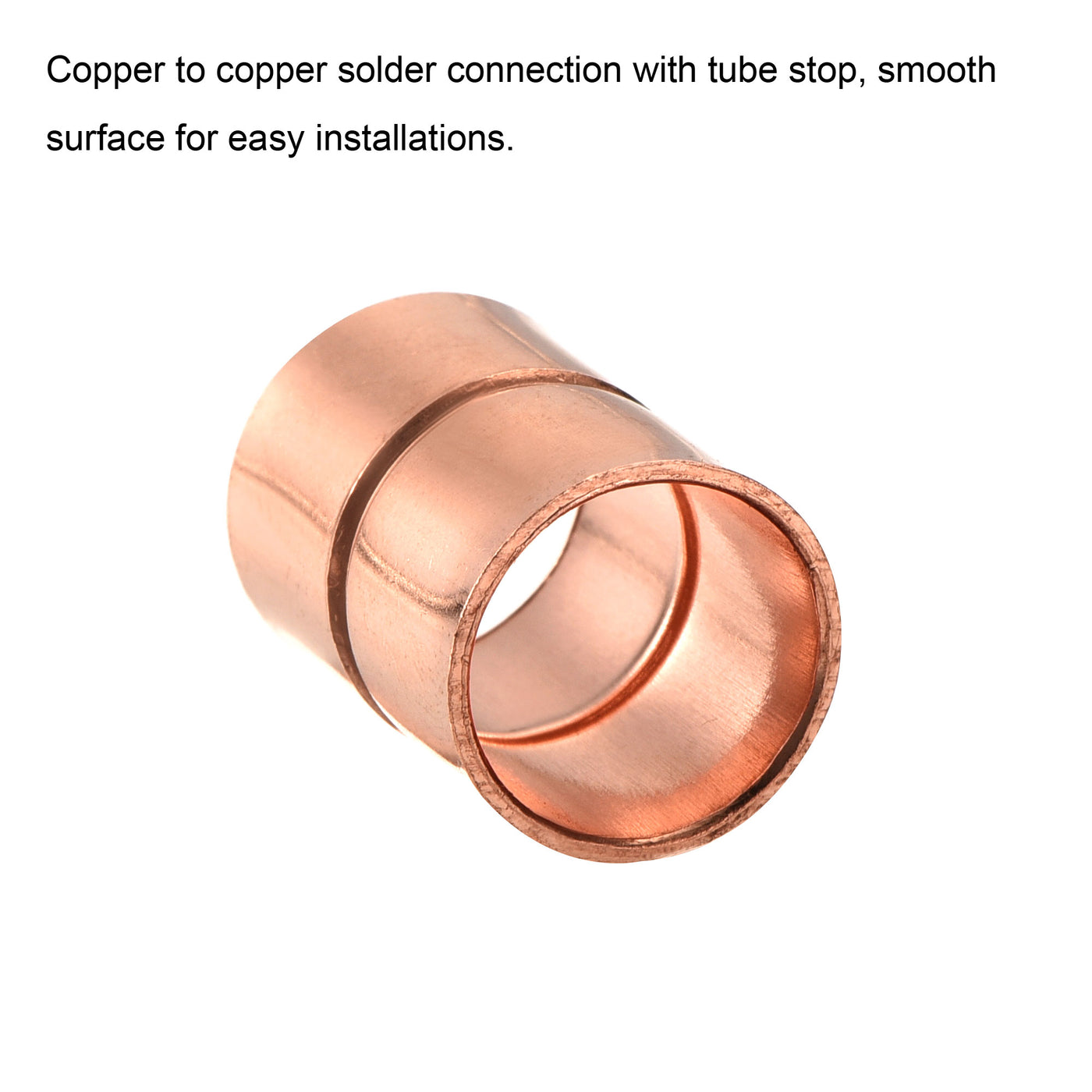 Harfington Copper Pipe Coupling 12mm Straight Connecting Adapter Joint for Plumbing 2Pcs