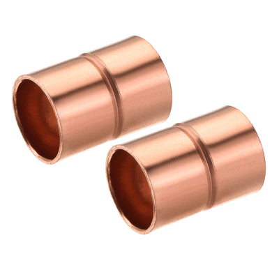 Harfington Copper Pipe Coupling 12mm Straight Connecting Adapter Joint for Plumbing 2Pcs