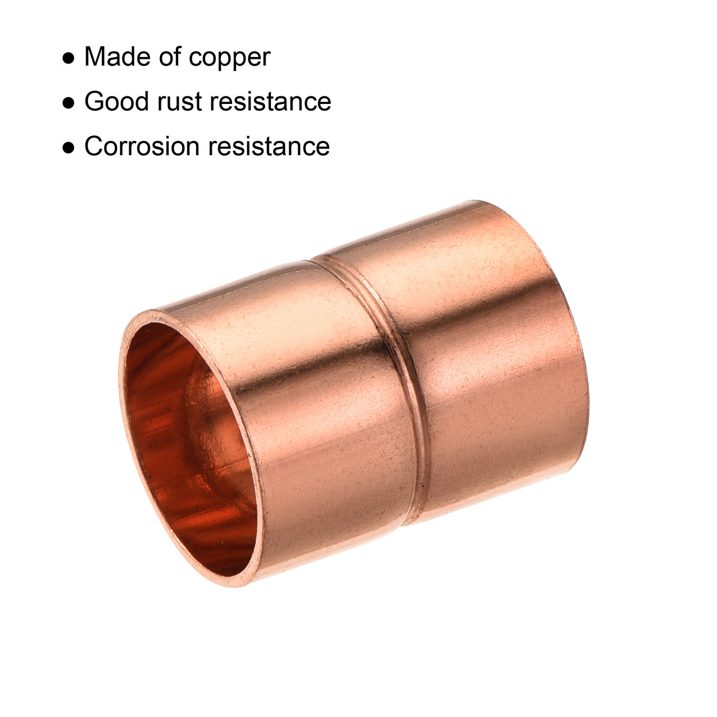 Harfington Copper Pipe Coupling 15mm Straight Connecting Adapter Joint for Plumbing 3Pcs