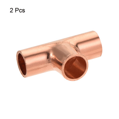 Harfington Copper Pipe, Coupling Tee Connecting Adapter for Plumbing