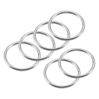 Harfington Uxcell 35mm(1.38") OD Metal O Ring Non-Welded Craft Hoops for DIY Silver Tone 12pcs