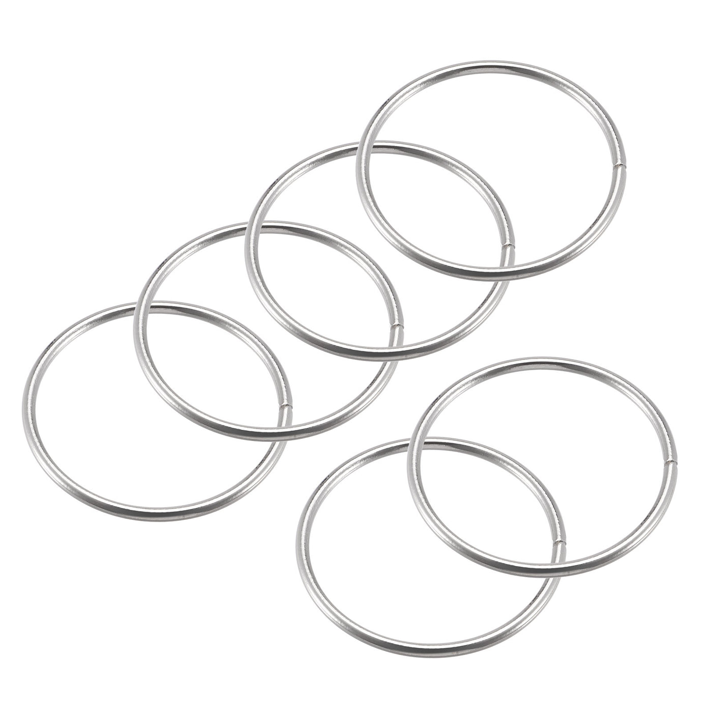 uxcell Uxcell 50mm(1.97") OD Metal O Ring Non-Welded Craft Hoops for DIY Silver Tone 25pcs