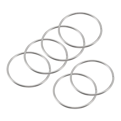 Harfington Uxcell 60mm(2.36") OD Metal O Ring Non-Welded Craft Hoops for DIY Silver Tone 10pcs
