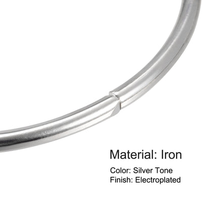 Harfington Uxcell 70mm(2.76") OD Metal O Ring Non-Welded Craft Hoops for DIY Silver Tone 6pcs