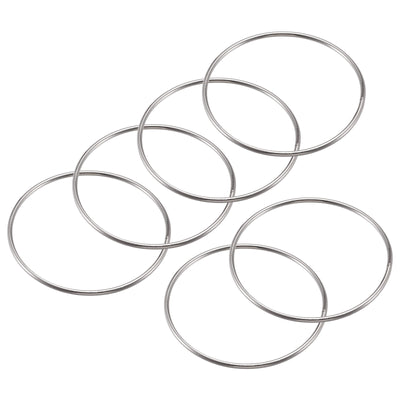 Harfington Uxcell 80mm(3.15") OD Metal O Ring Non-Welded Craft Hoops for DIY Silver Tone 10pcs