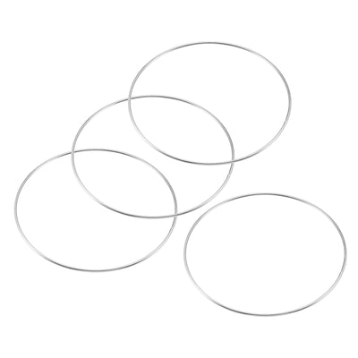 Harfington Uxcell 160mm(6.3") OD Metal O Ring Non-Welded Craft Hoops for DIY Silver Tone 4pcs