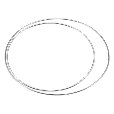 uxcell Uxcell 150mm 190mm OD Metal O Ring Non-Welded Craft Hoops for DIY Silver Tone 2pcs