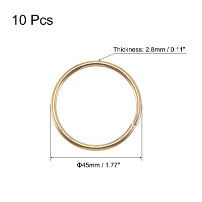 Harfington Uxcell 45mm(1.77") OD Metal O Ring Non-Welded Craft Hoops for DIY Gold Tone 10pcs