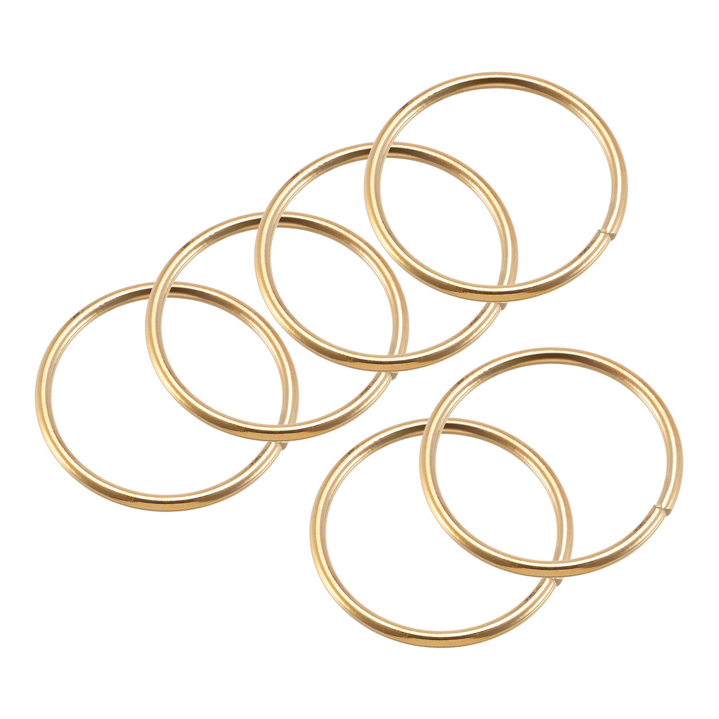uxcell Uxcell 45mm(1.77") OD Metal O Ring Non-Welded Craft Hoops for DIY Gold Tone 10pcs