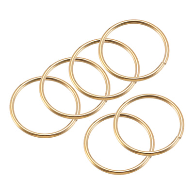 Harfington Uxcell 45mm(1.77") OD Metal O Ring Non-Welded Craft Hoops for DIY Gold Tone 10pcs