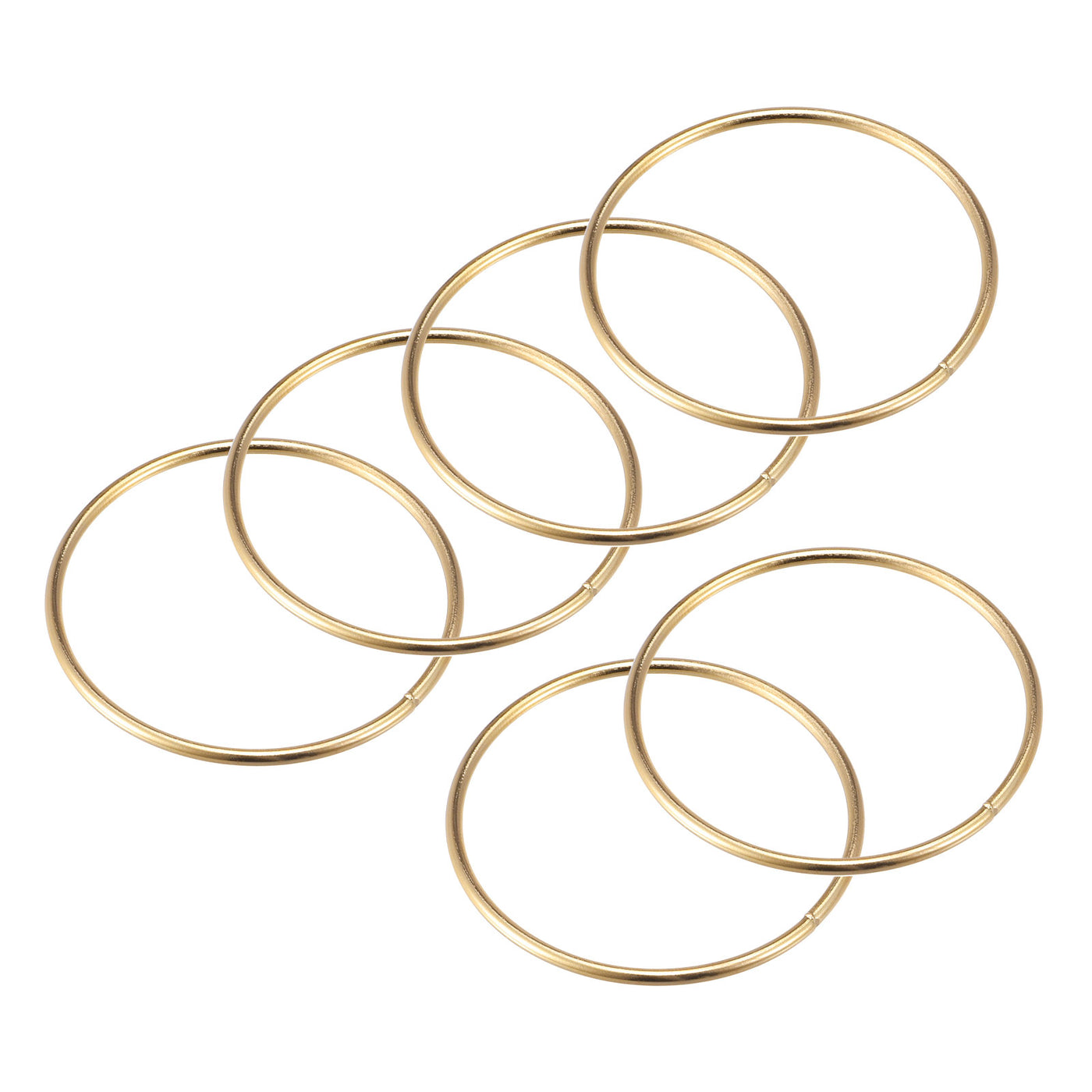 uxcell Uxcell 65mm(2.56") OD Metal O Ring Non-Welded Craft Hoops for DIY Gold Tone 12pcs