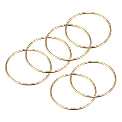 Harfington Uxcell 65mm(2.56") OD Metal O Ring Non-Welded Craft Hoops for DIY Gold Tone 12pcs