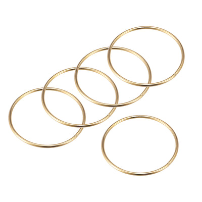 Harfington Uxcell 65mm(2.56") OD Metal O Ring Non-Welded Craft Hoops for DIY Gold Tone 5pcs