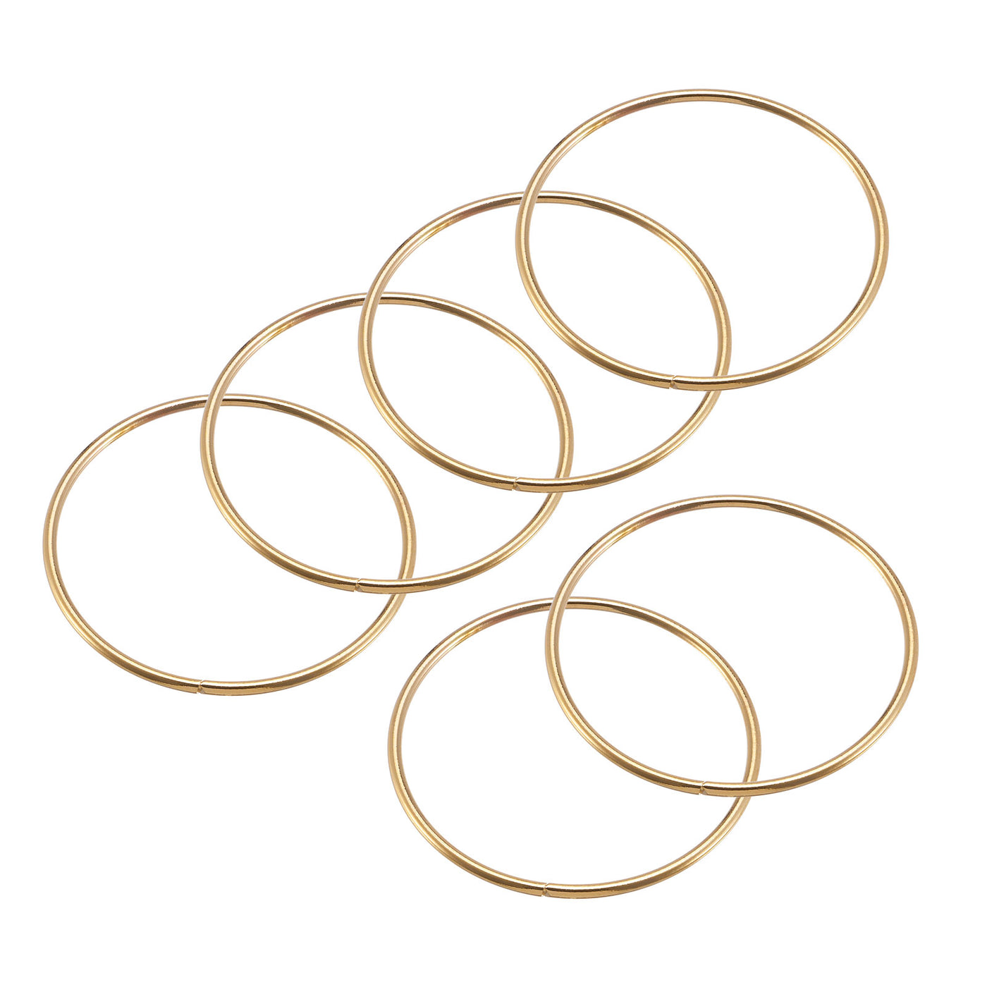 uxcell Uxcell 70mm(2.76") OD Metal O Ring Non-Welded Craft Hoops for DIY Gold Tone 10pcs