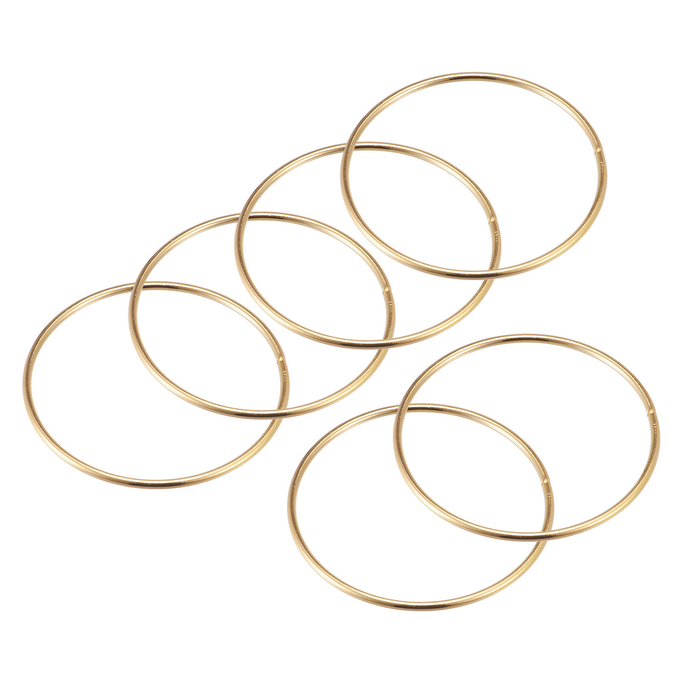 uxcell Uxcell 75mm(2.95") OD Metal O Ring Non-Welded Craft Hoops for DIY Gold Tone 12pcs