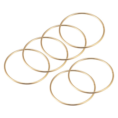 Harfington Uxcell 75mm(2.95") OD Metal O Ring Non-Welded Craft Hoops for DIY Gold Tone 12pcs