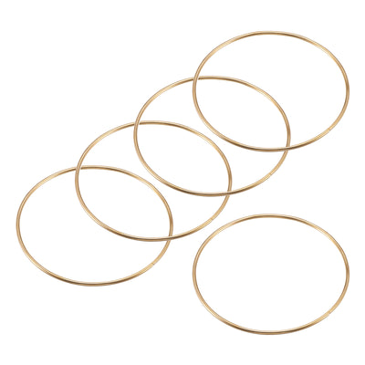 Harfington Uxcell 110mm(4.33") OD Metal O Ring Non-Welded Craft Hoops for DIY Gold Tone 5pcs