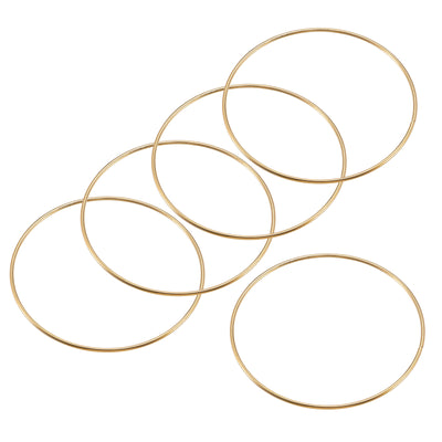 Harfington Uxcell 120mm(4.72") OD Metal O Ring Non-Welded Craft Hoops for DIY Gold Tone 5pcs