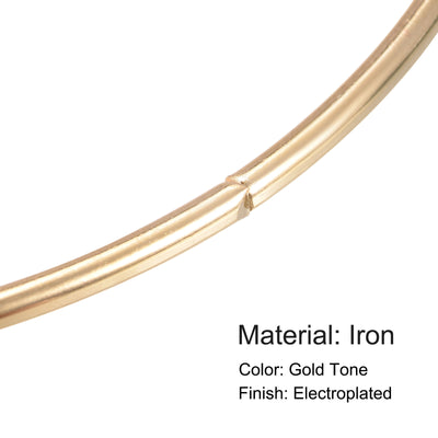 Harfington Uxcell 130mm(5.12") OD Metal O Ring Non-Welded Craft Hoops for DIY Gold Tone 8pcs