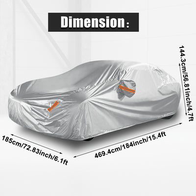 Harfington Car Cover Full Car Custom Fit for Tesla 3 Model 3 2017-2023 Waterproof Dustproof Windproof Snow Sun Heat Protection Outdoor All Weather Accessories 190T