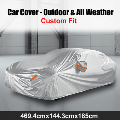 Harfington Car Cover Full Car Custom Fit for Tesla 3 Model 3 2017-2023 Waterproof Dustproof Windproof Snow Sun Heat Protection Outdoor All Weather Accessories 190T