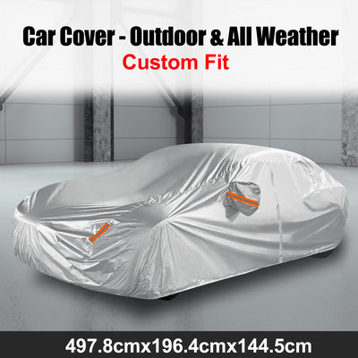 Harfington Car Cover Full Car Custom Fit for Tesla S Model S 2012-2022 Waterproof Dustproof Windproof Snow Sun Heat Protection Outdoor All Weather Accessories 190T